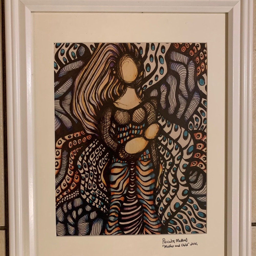 Mother and Child- a framed 8 by 10 print of my art